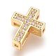 Латунные микро проложить кубического циркония бусы X-ZIRC-F088-027G-1
