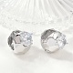 Серьги-кольца из латуни с прозрачным фианитом EJEW-Q016-08P-4
