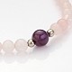 Персонализированные двойного назначения круглые шарики Gemstone 4-слой стретч браслеты ожерелья / BJEW-JB01906-01-10