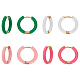 4 пара двухцветных серег-колец Huggie Hoop из нержавеющей стали 304 с покрытием из настоящего 4-каратного золота и эмалью EJEW-AN0004-69-1