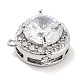 Латунные микропаве прозрачные подвески с фианитом ZIRC-L104-004P-2