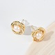 Серьги-гвоздики из латуни с имитацией жемчуга KK-D301-06G-4