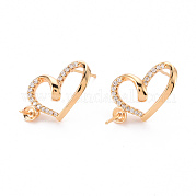 Серьги из латуни с микропейвом и прозрачным фианитом KK-T062-231G-NF