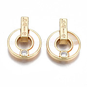 Латунные микропаве прозрачные подвески с фианитом KK-S356-316-NF