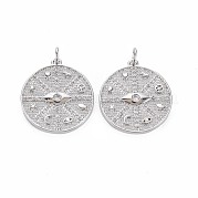 Латунные микропаве прозрачные подвески с фианитом KK-S356-695