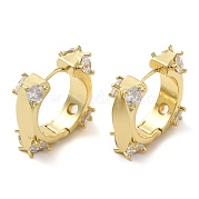 Серьга-кольцо из латуни с микропаве из кубического циркония EJEW-C079-06G