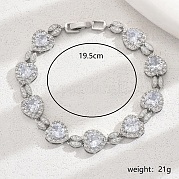 Женские браслеты в форме сердца из латуни с прозрачным фианитом OZ7056-2