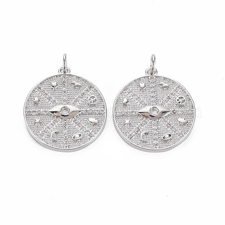 Латунные микропаве прозрачные подвески с фианитом KK-S356-695-1