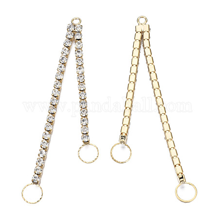 Цепочка из латуни с кристаллами и стразами с кольцом KK-N216-423-03LG-1
