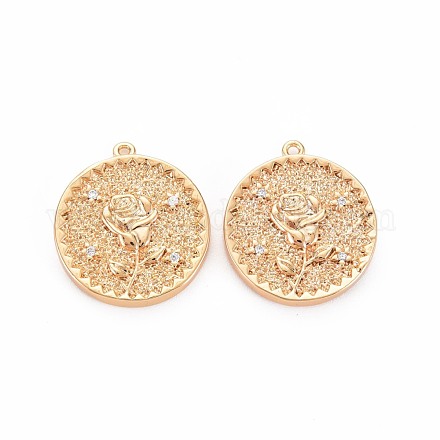 Латунные микропаве прозрачные подвески с фианитом KK-S364-125-1