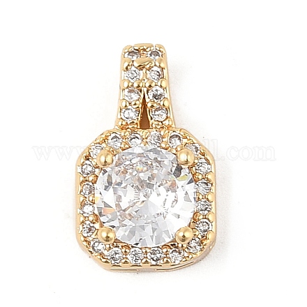 Латунные микропаве прозрачные подвески с фианитом KK-R219-35G-1