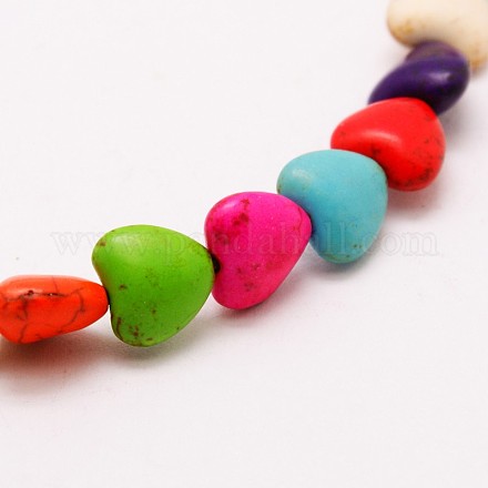 Сердце синтетические бирюзовые бусы нити TURQ-I019-12mm-07-1