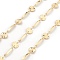 Brass Curved Rectangle & Flat Round Link Chains, Unwelded, with Spool, Real 18K Gold Plated, 6x0.5mm, 11.5x2x0.5mm
