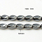 Non-magnetic Synthetic Hematite Beads Strands, Twist Oval, 8x5mm, Hole: 1mm, about 51pcs/strand, 15.7 inch