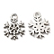 Non-Tarnish 304 Stainless Steel Pendants, Christmas Theme, Snowflake Charm, Stainless Steel Color, 15x12x1.5mm, Hole: 2mm
