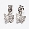 Tibetan Style Alloy European Dangle Charms, Large Hole Pendants, Butterfly, Antique Silver, 23mm, Pendant: 12x12.5x3mm, Hole: 4.5mm
