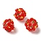 Handmade Lampwork Beads, Flower, Red, 11~13mm, Hole: 1.2mm