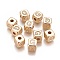 Brass Micro Pave Cubic Zirconia Beads, Horizontal Hole, Real 18K Gold Plated, Long-Lasting Plated, Cube with Letter, Clear, Letter.G, 9x9x9mm, Hole: 3.5mm
