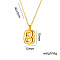 304 Stainless Steel Chunky Initial Pendant Necklaces, Real 18K Gold Plated, Letter B, 15.75 inch(40cm)