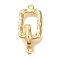 Brass Fold Over Clasps, Cadmium Free & Nickel Free & Lead Free, Rectangle, Real 18K Gold Plated, 28.5mm, Rectangle: 19x11.5x2mm, hole: 1.4mm, clasp: 14x12x2.5mm, hole: 1.2mm