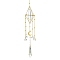 Brass Pouch Cone Hanging Ornaments, Star & Cone Glass Tassel Suncatchers for Home Outdoor Decoration, Golden, 295mm