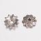 Alloy Bead Caps Enamel Settings, Multi-Petal Flower, Antique Silver, 7.5x2mm, Hole: 1.5mm