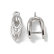 Rack Plating Brass Pendant Bails, Long-Lasting Plated, Lead Free & Cadmium Free, Leaf, Platinum, 11x7x4mm, Hole: 1mm