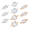40Pcs 10 Styles Brass Pave Clear Cubic Zirconia Connector Charms, Geometric Link, Square & Oval & Rectangle, Mixed Shapes, Platinum & Light Gold, 3.5~6.5x11.5~12x1.5~3.5mm, Hole: 1mm, 4pcs/style