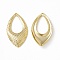 Brass Pendants, Cadmium Free & Lead Free, Teardrop Charm, Real 24K Gold Plated, 23.5x13x2mm, Hole: 1mm