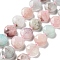 Natural Morganite Beads Strands, with Seed Beads, Faceted Hexagonal Cut, Flat Round, 12~12.5x5~6mm, Hole: 1.2~1.4mm, about 27~29pcs/strand, 15.55~15.75 inck(39.5~40cm)