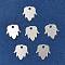 Brass Charms, Cadmium Free & Lead Free, Hamsa Hand, 7.5x7x0.2mm, Hole: 1mm