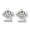 Rack Plating Brass Clear Cubic Zirconia Pendants, Cadmium Free & Nickel Free & Lead Free, Long-Lasting Plated, Telephone, Real Platinum Plated, 13.5x12x3mm, Hole: 1.2mm