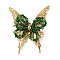 Plastic Pendants, 304 Stainless Steel Pendants, Dark Green, Butterfly, 46x37.5x7mm, Hole: 1.6mm