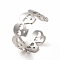 Non-Tarnish 304 Stainless Steel Skull Open Cuff Ring for Women, Stainless Steel Color, US Size 6(16.5mm)