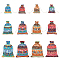 12Pcs 12 Styles Bohemian Rectangle Geometric Print Linenette Drawstring Bags, Ethnic Style Pouches, Mixed Color, 9~18x7~13cm, 1pc/style