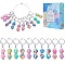 Handmade Polymer Clay Beaded Gourd Pendant Locking Stitch Markers, 304 Stainless Steel Leverback Hoop Stitch Marker, Mixed Color, 3.9cm, 10 style, 2pcs/style, 20pcs/set