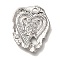 Brass Micro Pave Cubic Zirconia Pendants, Cadmium Free & Nickel Free & Lead Free, Heart Charms, Real Platinum Plated, 20x16x1.5mm, Hole: 1.8mm