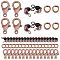 Zinc Alloy Lobster Claw Clasps & Brass End Bead Tips & Jump Rings Findings Kits, Red Copper, 4~12x0.8~6mm