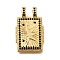 Brass Micro Pave Cubic Zirconia Pendants, Cadmium Free & Nickel Free & Lead Free, Rectangle, Sun, 18x29x3.5mm, Hole: 4.5x3mm