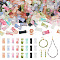 Pandahall Opaque & Baking 160Pcs 8 Style Varnish Glass Beads, Bamboo Stick, Mixed Color, 12x6~6.5mm, Hole: 1.2~1.4mm, about 20Pcs/style