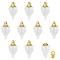 10Pcs Glass Perfume Bottle Pendants, with Golden Brass Findings, Openable Cone Shape, Clear, 25x14mm, Hole: 1.8mm