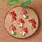 6Pcs 3 Style Autumn Theme Eco-Friendly Alloy Enamel Pendants, with ABS Plastic Imitation Pearl, Cadmium Free & Lead Free & Nickel Free, Mushroom, Light Gold, Mixed Color, 23~26.5x15.5~20x5~6mm, Hole: 1.8mm, 2pcs/style