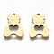 201 Stainless Steel Charms, Laser Cut, Bear, Golden, 13.5x10x1mm, Hole: 1.2mm