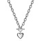 Heart 304 Stainless Steel Pendant OT Necklaces, Stainless Steel Color, 18.70 inch(47.5cm)