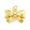 Rack Plating Brass Pendants, with Jump Ring, Cadmium Free & Lead Free, Bowknot, Real 18K Gold Plated, 11.5x15x5.5mm, Hole: 3.5mm