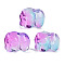 Spray Painted Glass Beads, Elephant, Colorful, 11x14x9.5mm, Hole: 1.2mm