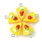 Opaque Resin Imitation Food Pendants, Cake Charm, with Platinum Plated Iron Loops, Yellow, 19.5x13.5x13mm, Hole: 2mm