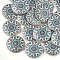 Printed Wooden Pendants, Flat Round, Pale Turquoise, 30x5mm, Hole: 1mm