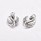 Tibetan Style Alloy Pendants, Swan, Cadmium Free & Lead Free, Antique Silver, 17x13x3mm, Hole: 2mm