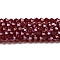 Transparent Electroplate Glass Beads Strands, Pearl Luster Plated, Faceted, Bicone, Dark Red, 6x6mm, Hole: 1mm, about 45~47pcs/strand, 9.65~9.84 inch(24.5~25cm)